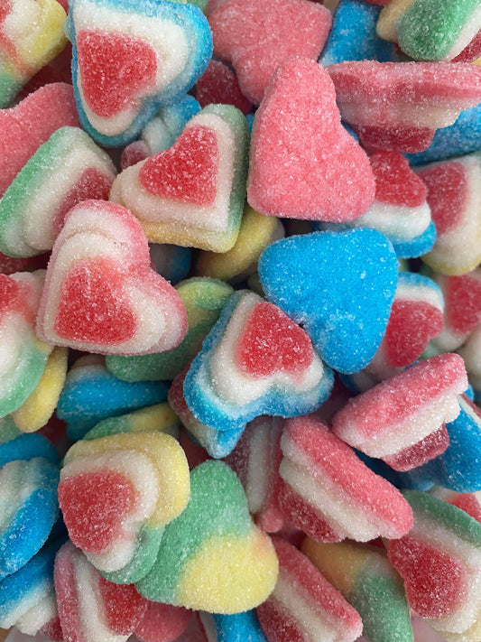 Multicoloured 3D Hearts